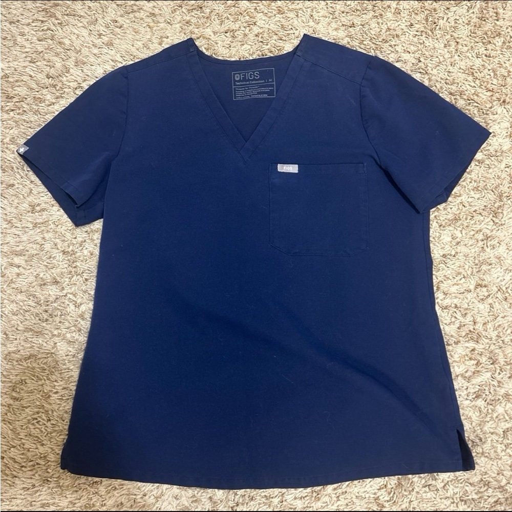 FIG Clothing Catarina One-Pocket Scrub Top in Navy Womens size M